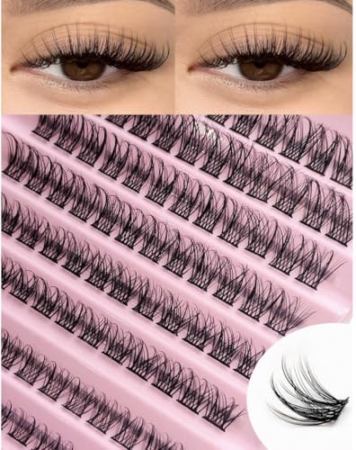 120 Wispy Cluster Lashes, 8-16mm Natural Individual Lashes