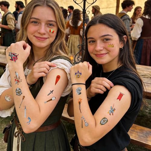 Medieval Castle Temporary Tattoos 20 Sheets 220 Pieces