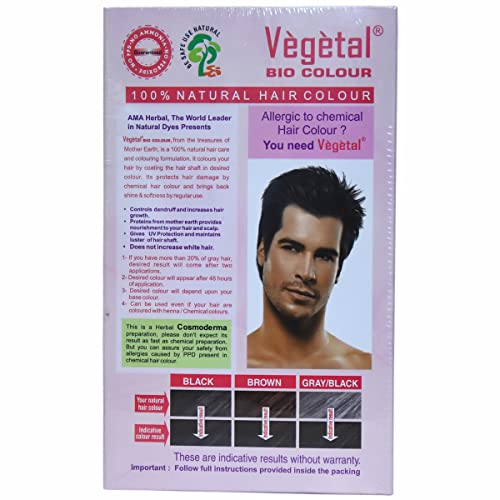 Vegetal Bio Hair Color - Soft Black 150g | Organic, Ammonia-Free Dye