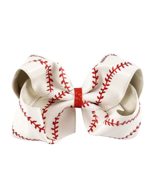 Hair Clips, Ring Tie, and Cheer Bow for White Softball BBG47 (B1-Hair Clips)