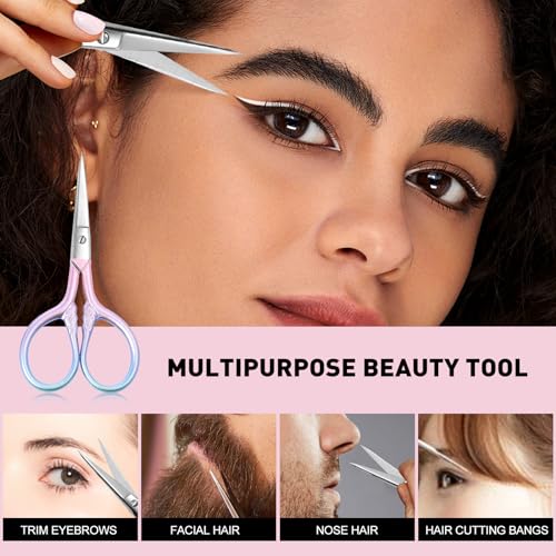 Lobodt Stainless Steel Facial Hair Scissors - Eyebrow & Beard Trimmer