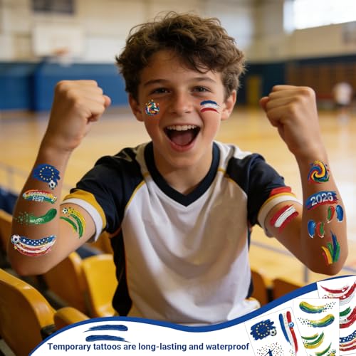 45 Pcs Soccer Temporary Tattoos for Kids & Adults