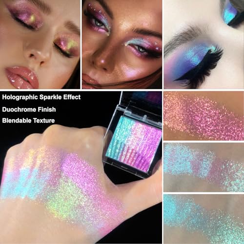Afflano Chameleon Multichrome Eyeshadow Palette Blue-Pink-Purple
