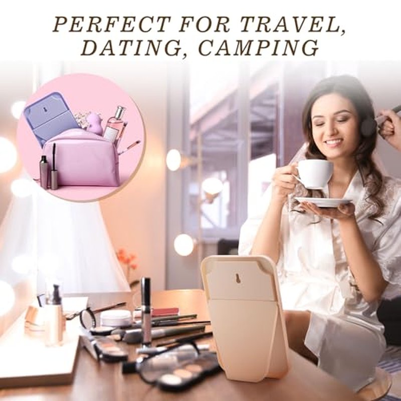 48 Pack Desktop Makeup Mirror Bulk 90¡Æ Adjustable Portable 8" Vanity Table Mirror with Stand, Folding Travel for Makeup Party Spa Party, Women, Cosmetics Personal Beauty (Light Colors)