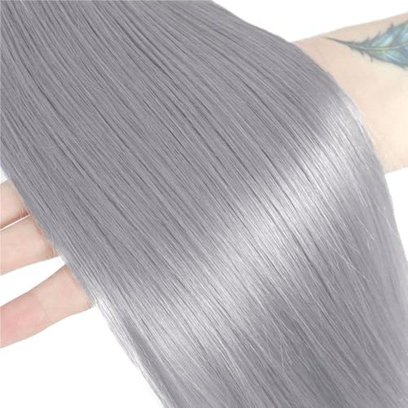 Brazilian Grey Straight Hair 3 Bundle Set 16-20 Inch