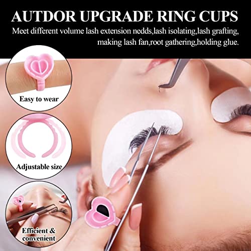 Glue Rings for Eyelash Extensions, 200PCS Disposable Rings for Lashes,Lash Glue Rings for Eyelash Extension Supplies, Blossom Lash Glue Holder Rings for Lash Supplies
