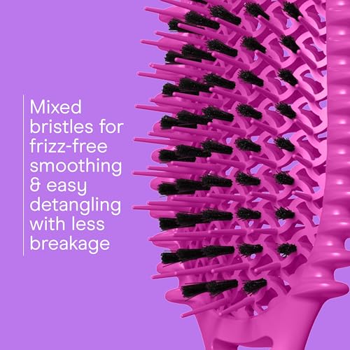 Conair Curl Define Pro Detangler Brush for Curly Hair - Hot Pink