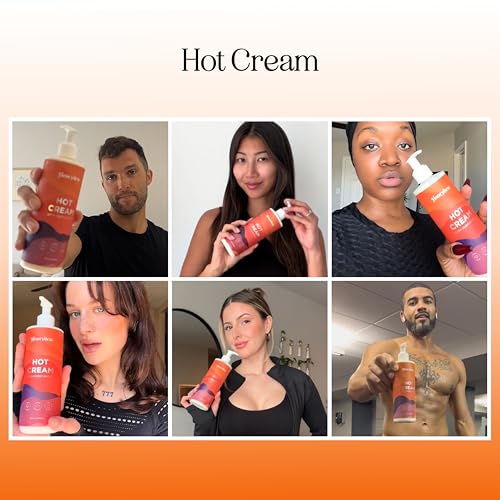 Hot Cream Sweat Enhancer - Premium Body Sculpting Sweat Cream with Invigorating Botanical Extracts - Extra Strength Cellulite Cream for Thighs Belly and Bum with Firming Body Oils (12 Fl Oz)