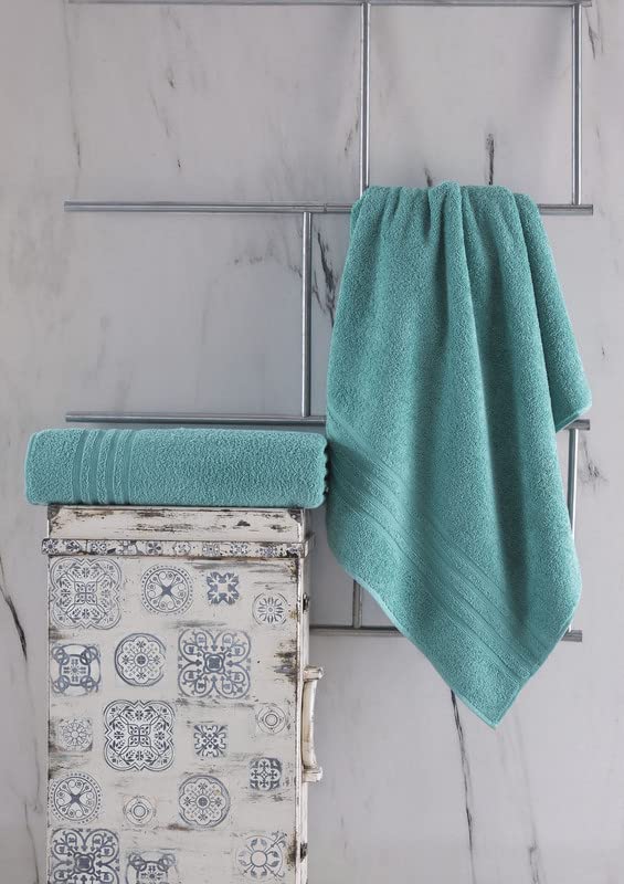 Hawmam Linen Jumbo Large Bath Sheets Towels 2 Pack Soft and Absorbent, Premium Quality 100% Cotton Towels (Teal Turquoise, Bath Sheet)