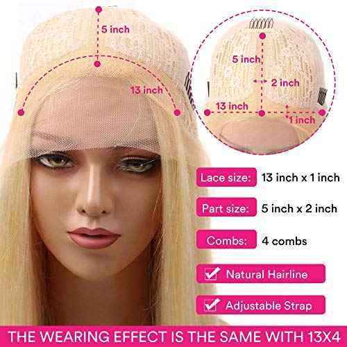 613 Lace Front Wigs Human Hair 13x1 Blonde Lace Front Wigs Human Hair 613 Blonde Wig Human Hair for Women Pre Plucked with Baby Hair Brazilian Blonde Body Wave Wigs 30inch