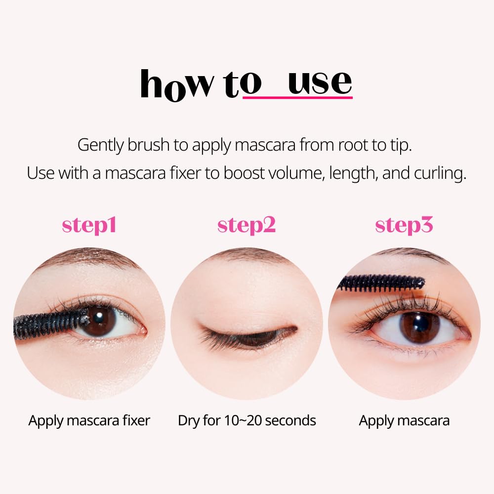 ETUDE (1+1) Curl Fix Mascara Set #Grey Brown (23AD) | A curl fix mascara that keeps fine eyelashes powerfully curled up for 24 hours by ETUDE's own Curl 24H Technology