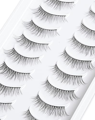 Short Wispy Natural False Eyelashes - 10 Pairs D-M08