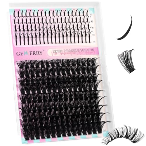 Lash Clusters with Spikes 100D Long 12-21mm Cluster Eyelash Extensions DIY Wispy Natural Lash Clusters Spiky Individual Lashes Eyelashes Mink by GEMERRY