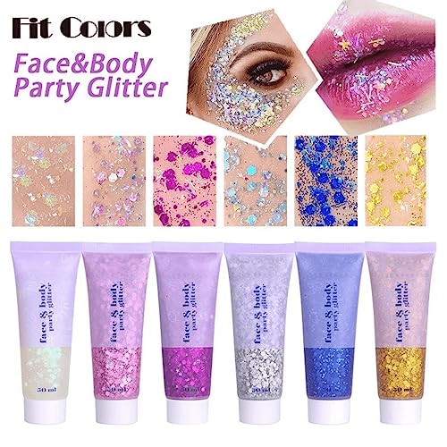 Body Glitter Gel - Face Makeup for Festivals & Raves (100ml)