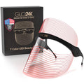 GLO24K Red Light Therapy Mask for Face ? LED Face Mask Light Therapy with Red & 7 Color Modes, Rechargeable Portable Skincare Mask for at-Home Use