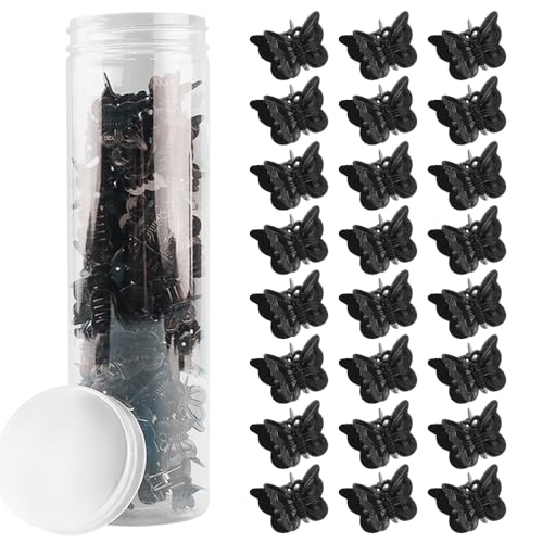 60PCS Mini Black Butterfly Hair Clips with Storage Box - Y2K Accessories