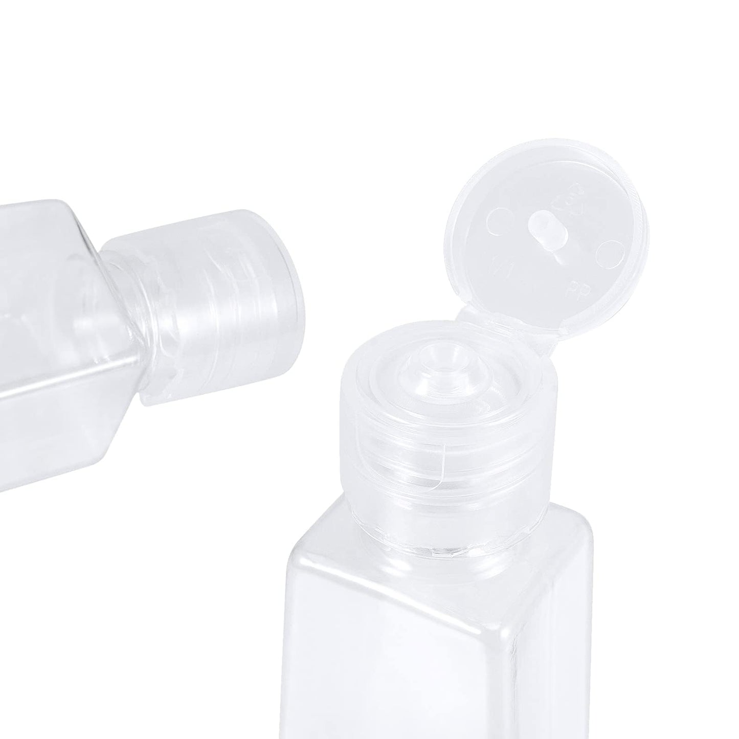 MOUYAT 110 Pack 1oz Clear Plastic Flip Cap Bottles, 30ml Empty Squeeze Travel Bottles with Flip Lid, Transparent Mini Refillable Flip Cap Travel Size Sample Containers for Lotion Cream Toiletries