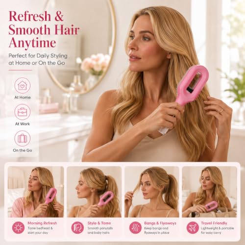 Spray Hair Brush with Fine Mist for Frizz Control