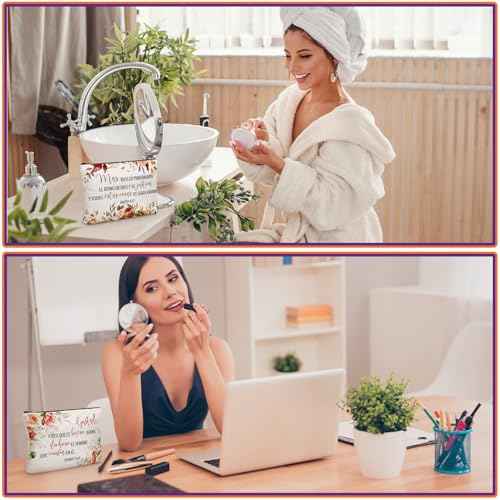 Kacctyen 18 Pcs Spanish Bible Christian Women's Religious Gift Christmas Gifts Cosmetic Bags Inspirational Bible Verse Pencil Pouch Motivational Makeup Bag with Zipper for Travel (Fresh)