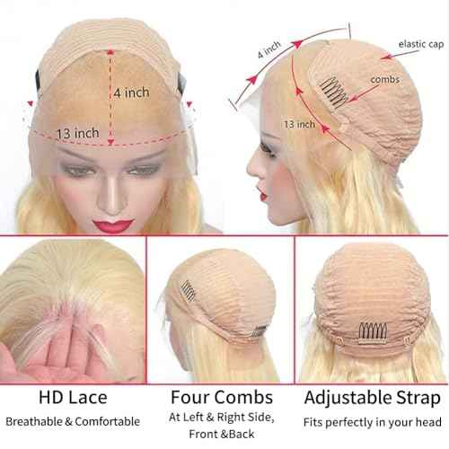 613 Blonde Bob Wig Human hair 180 Density 13x4 Blonde Lace Front Wigs Human Hair Pre Plucked With Baby Hair 613 HD Lace Frontal Wig Straight Glueless Wigs Short Bob Wig For Women 10 Inch