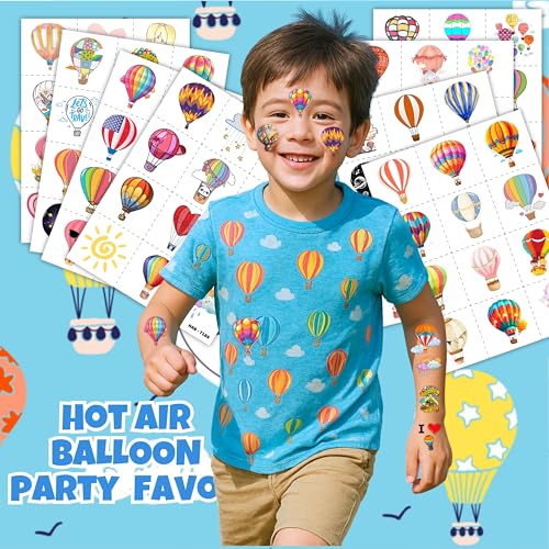 96PCS Hot Air Balloon Temporary Tattoos for Kids