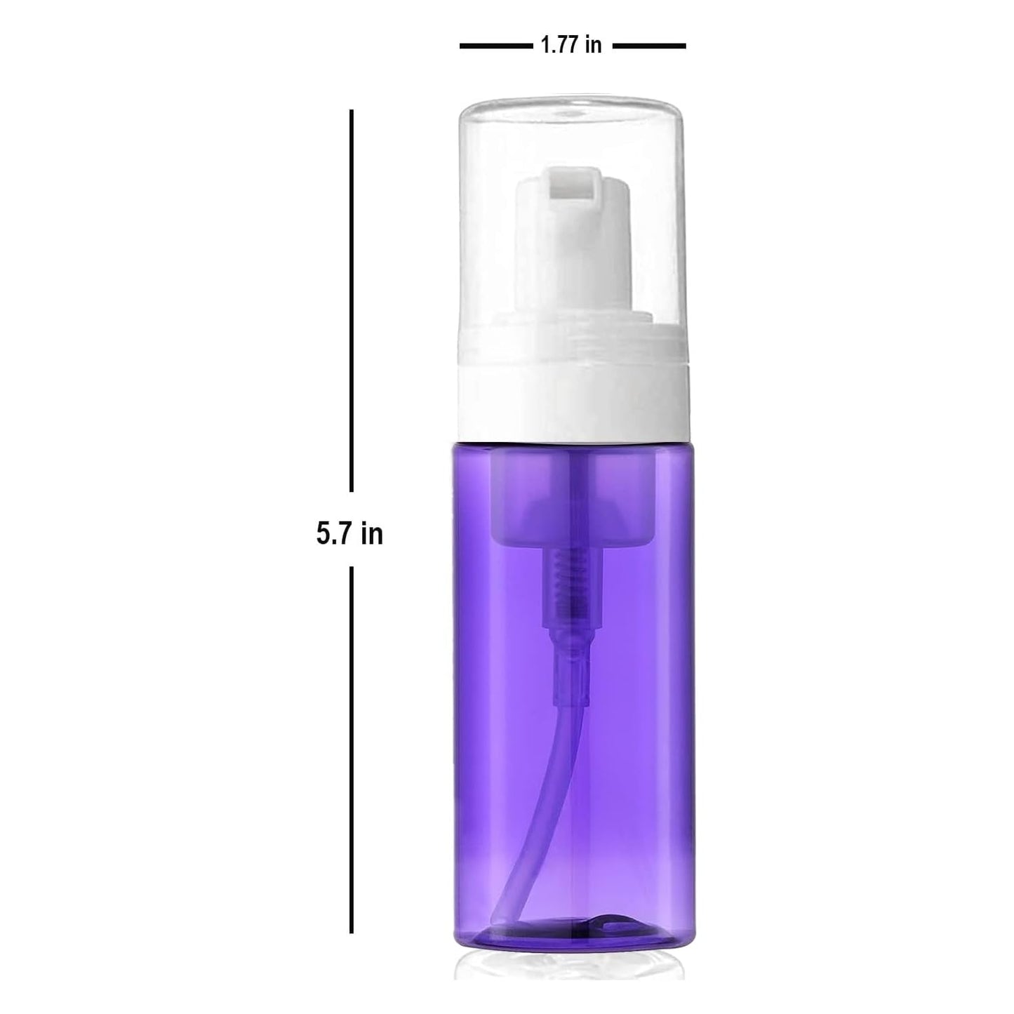3-Pack Travel-Sized Foaming Pump Bottles - Empty Foaming Liquid Soap Dispensers - for Refillable Travel Hand Soap Shampoo Foaming Castile Cosmetics - BPA Free (100ml/3.3oz) (Purple)