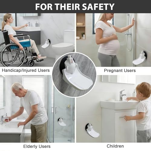 2PCS Shower Foot Rest, Strong Suction Cup Foldable Shower Step for Shaving Legs, No Drill Bathroom Foot Rest with Anti-Slip Surface for Elderly, Pregnancy, Portable for RV Travel