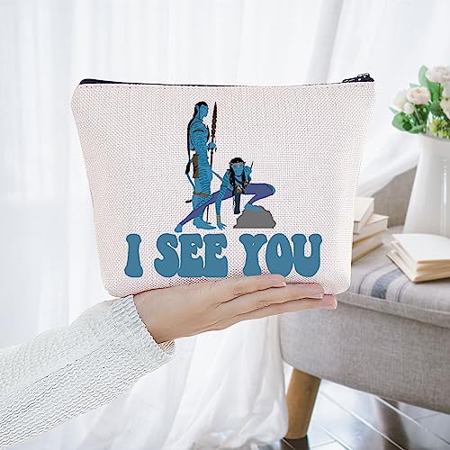 BWWKTOP Jake Sully Cosmetic Makeup Bag Neytiri Fans Gifts I See You Makeup Zipper Pouch Bag For Movie Fans (I SEE YOU)