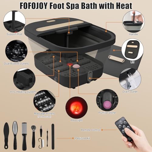 FOFOJÔY Collapsible Foot Spa Bath with Heat & Massage