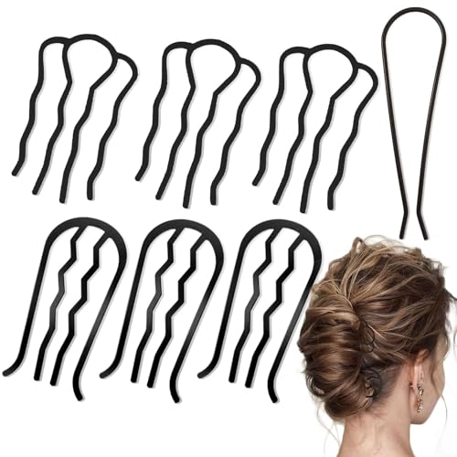 Metal Hair Side Combs Set - 7 Pc Hair Fork Pins for Buns & Updo