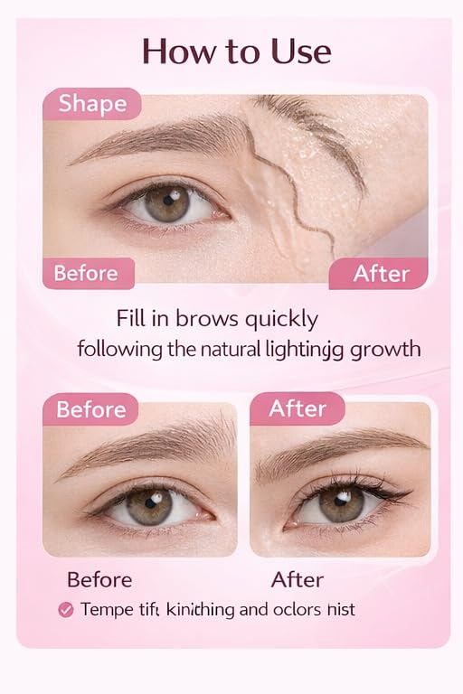 2-in-1 Microblading Eyebrow Pen with Eyeliner, Waterproof