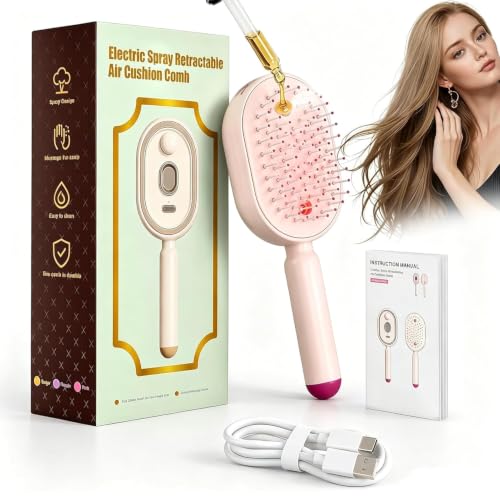 Rechargeable Electric Spray Hair Brush with Scalp Massager