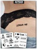 Semi-Permanent Tattoo 2 Sheets Realistic Kinky Adult Waterproof