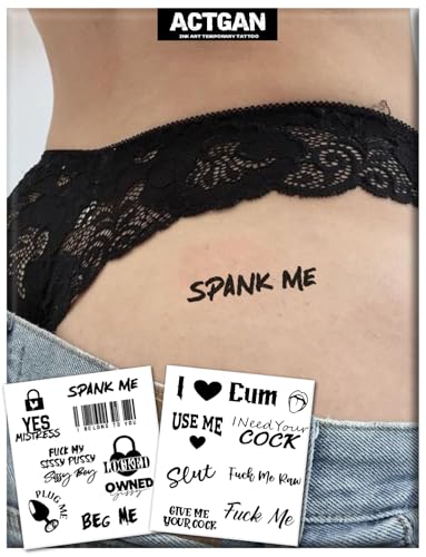 Semi-Permanent Tattoo 2 Sheets Realistic Kinky Adult Waterproof