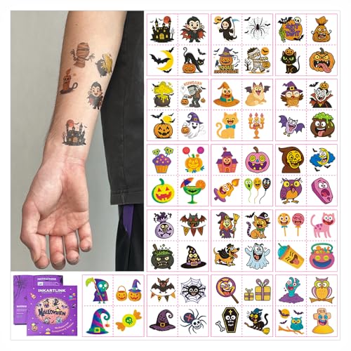128 Halloween Temporary Tattoo Stickers - Kids Party Favors