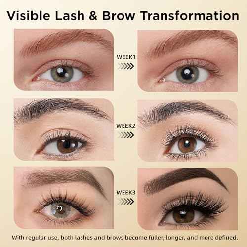 Eyelash & Eyebrow Growth Serum ? 15 Plant Extracts for Longer, Denser & Fuller Lashes & Brows, Boosts Natural Hair Development,eyelash serum,Hypoallergenic Oil-Free,lash growth serum (Golden Yellow)