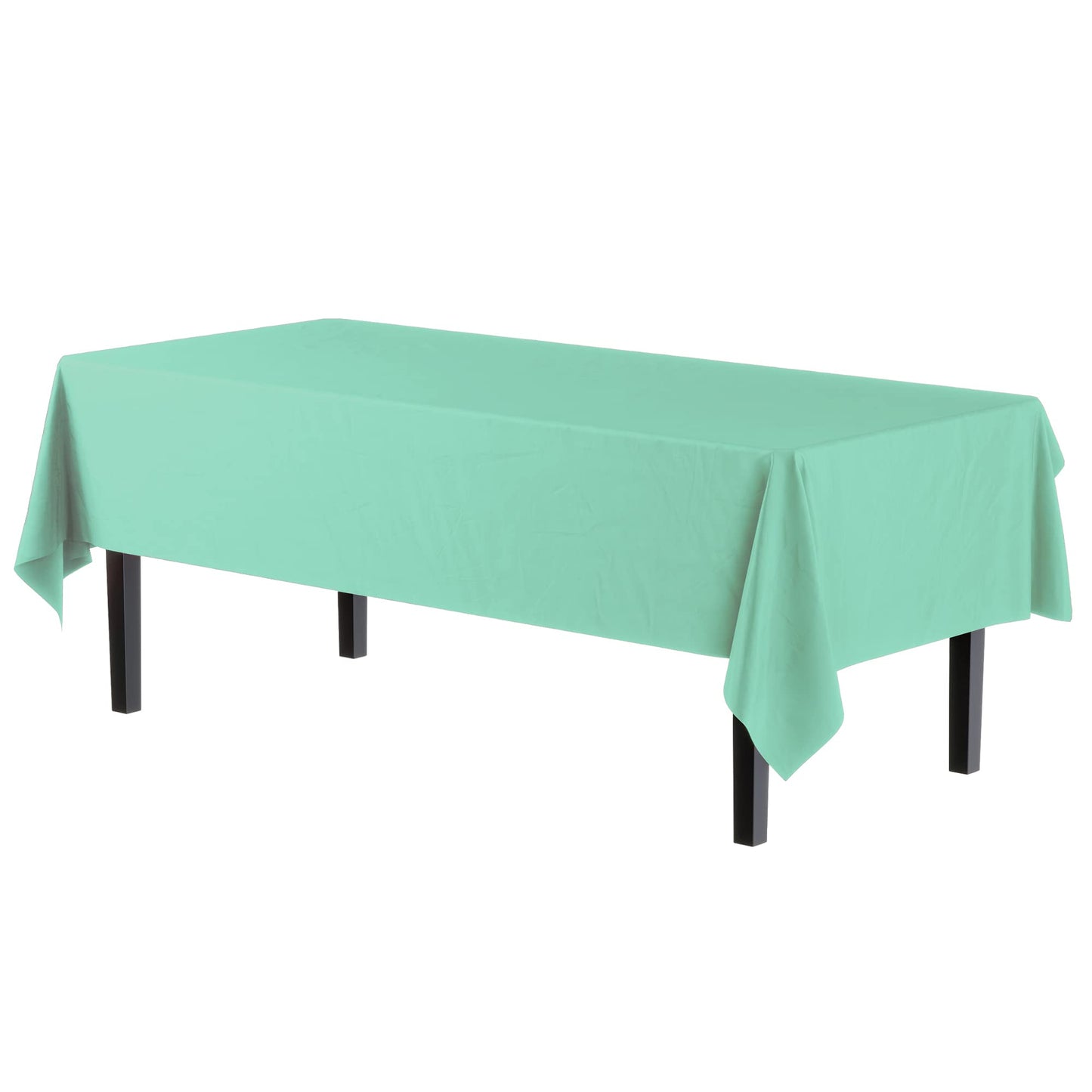 Exquisite 12-Pack Premium Plastic Tablecloth 54in. x 108in. Rectangle Table Cover - Lig...