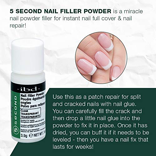 IBD 5 Second Nail Filler Powder - Repair for Cracked & Split Nails, 3-Pack