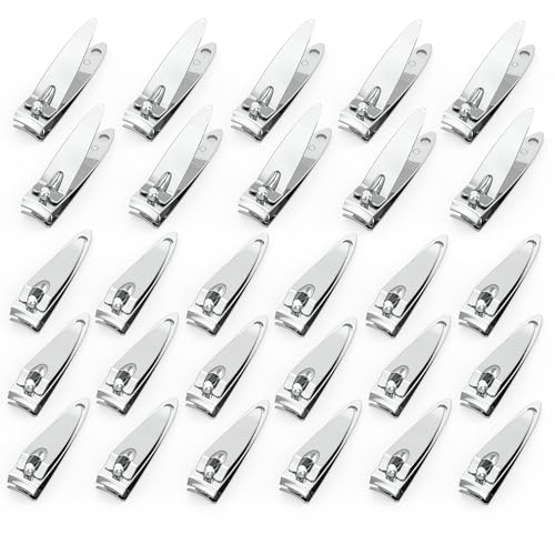 100 Pieces Nail Clippers Flat Toenail Clippers Stainless Steel Toenail Clippers Manicure Pedicure Sturdy Trimmer Set for Men and Women