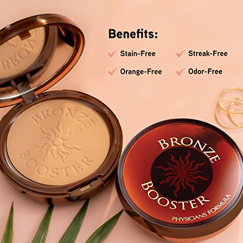 Physicians Formula Bronze Booster Pressed Contour Bronzer - Glow Activator Vitamin Infused Technology with a Natural Finish, Buildable Coverage, Cruelty-Free & Hypoallergenic - Medium-to-Dark