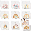 Sieral 50 Pcs Rainbow Canvas Makeup Bags Bulk Inspirational Quotes Cosmetic Bags Makeup Pouch with Zipper for Women Appreciation Thank You Gifts for Mother Day Teacher Employee Coworker