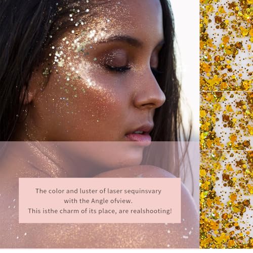 Body Glitter Gel - Chunky Mermaid Sequins, Long-Lasting