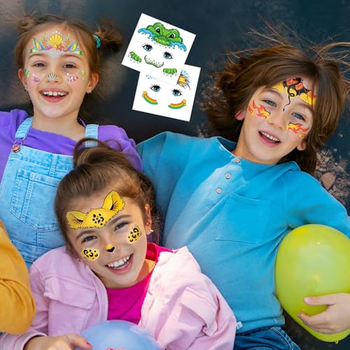 Face Tattoos for Kids - 24 Sheets Party Pack