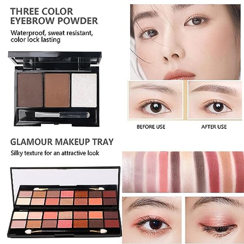 All-in-One Makeup Kit with 28 Eyeshadow Colors & 20 Brushes