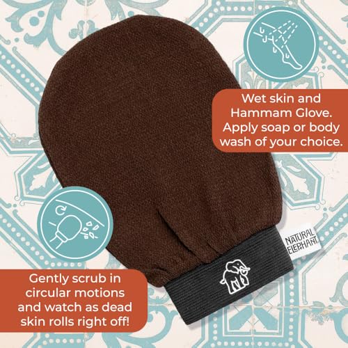 Moroccan Kessa Hammam Exfoliating Glove | Black Microfiber Body Scrub Mitt