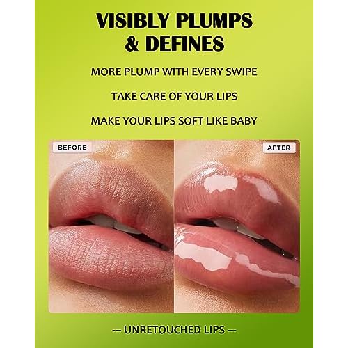4 Colors Lip Oil Lip Glaze,Hydrating Tinted Plumping Lip Gloss,Clear Pink Shiny Glow Reviver Lip Care Oil,Longlasting Non-sticky Transparent Lip Oil,Christmas Makeup Gift Kit for Women-SetA