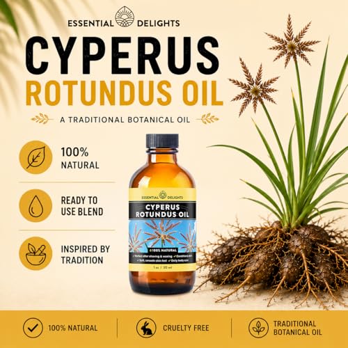 Cyperus Rotundus Oil for Smooth Skin Post-Hair Removal - 1 Fl. Oz.