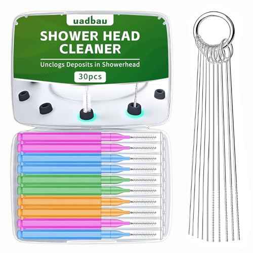 Shower Head Cleaner Tool Set, Multi-Size Shower Head Cleaning Brush for Small Hole Anti-Clogging Nozzle with Storage Boxes, Picks Fitting Nozzle Unclogger for Household Bathroom (30 Pcs)