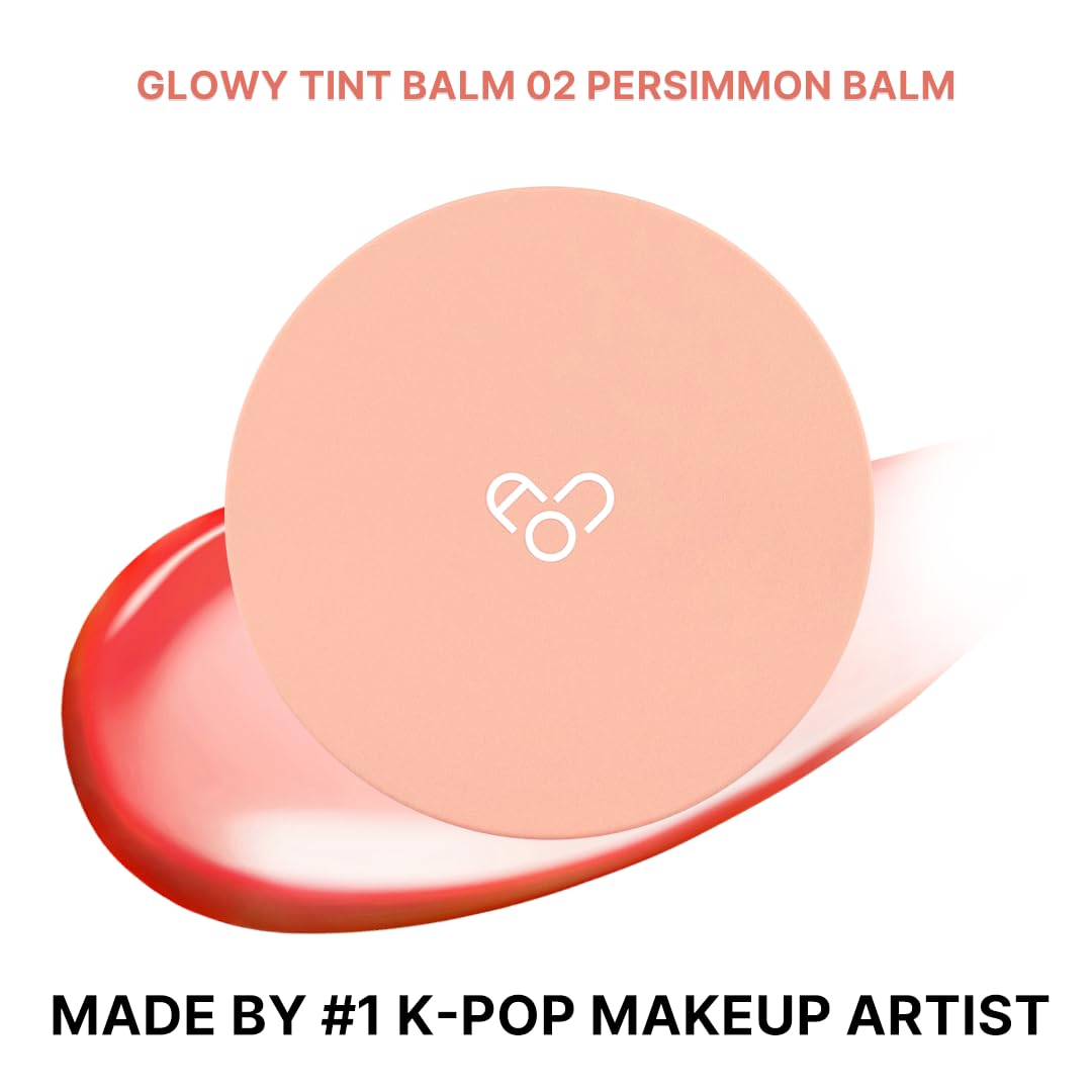 AOU GLOWY TINT BALM Tinted Lip Balm with Natural Gloss Instant Hydration for Chapped Lips 0.12Oz (02 Persimmon Balm)