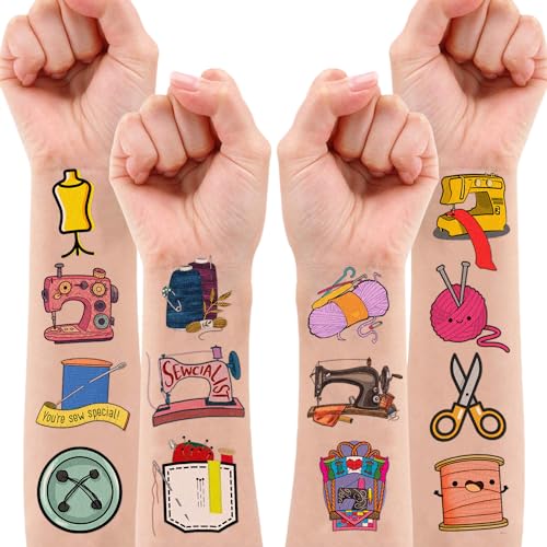 Sewing Machine Temporary Tattoos - 10 Sheets 100 PCS Party Favors